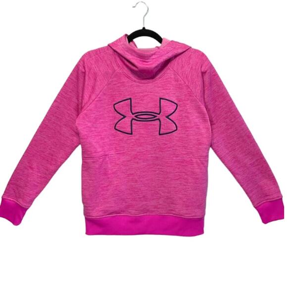 Under Armour Cold Gear Hoodie Embroidered Logo in Pink EUC Size XS - Picture 3 of 4
